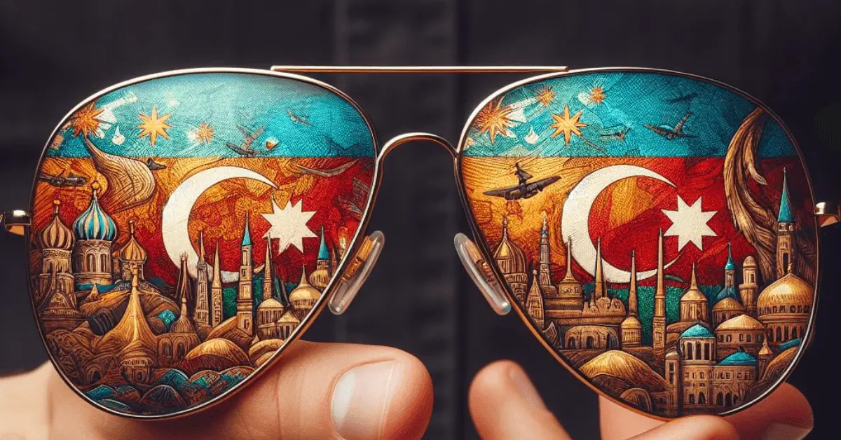 Aviator sunglasses with Azerbaijan symbols