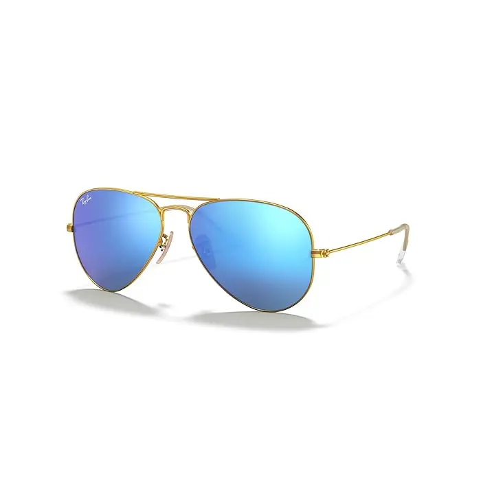 Classic Mirrored Aviator Sunglasses Logo